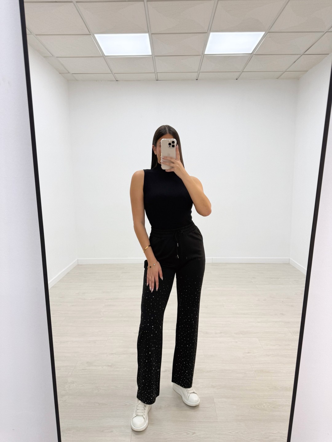 PANTALÓN CHÁNDAL BRILLO NEGRO