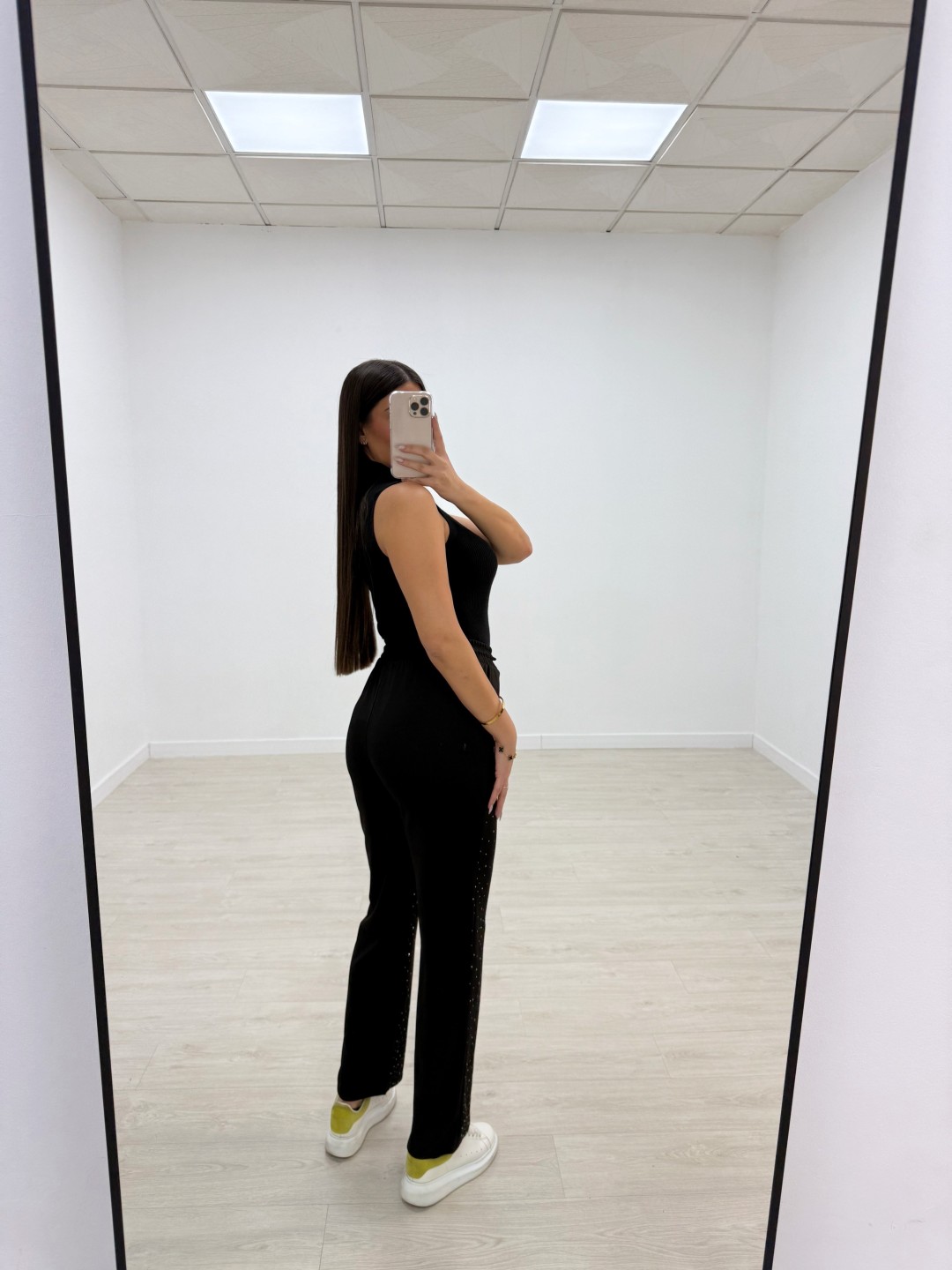 PANTALÓN CHÁNDAL BRILLO NEGRO