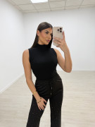 PANTALÓN CHÁNDAL BRILLO NEGRO