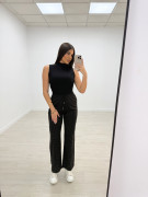 PANTALÓN CHÁNDAL BRILLO NEGRO