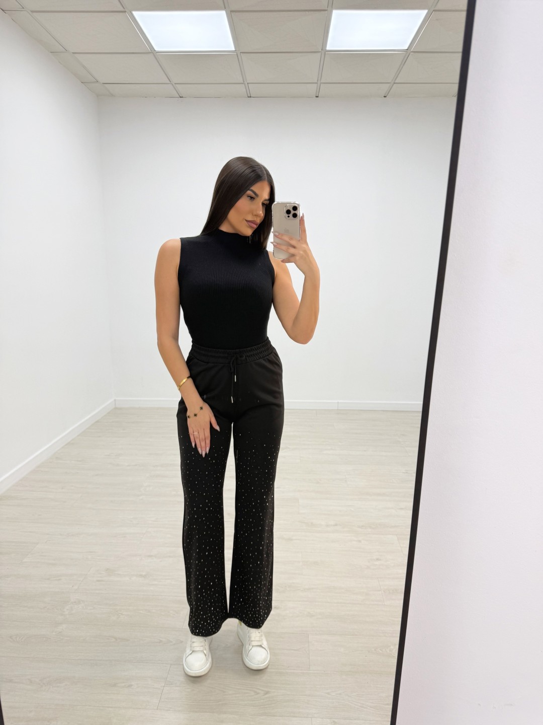 PANTALÓN CHÁNDAL BRILLO NEGRO