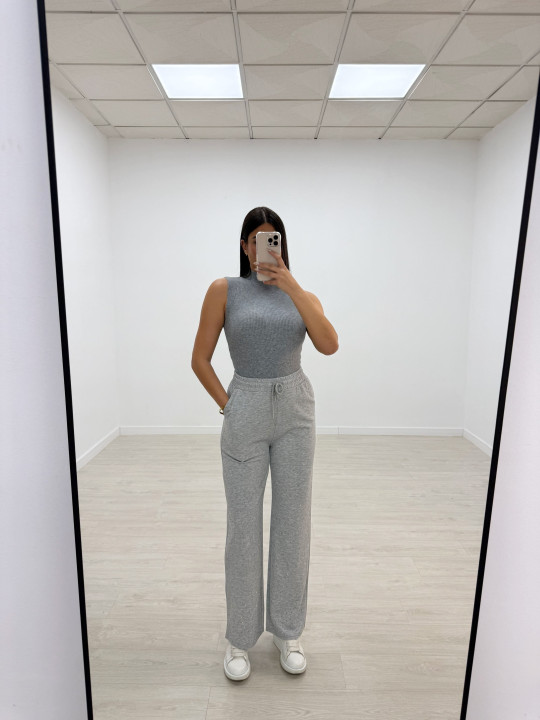 PANTALÓN CHÁNDAL BRILLO GRIS