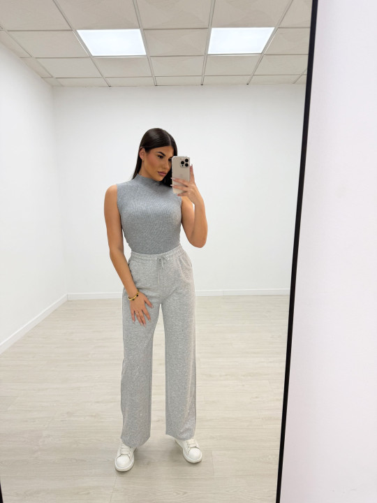PANTALÓN CHÁNDAL BRILLO GRIS