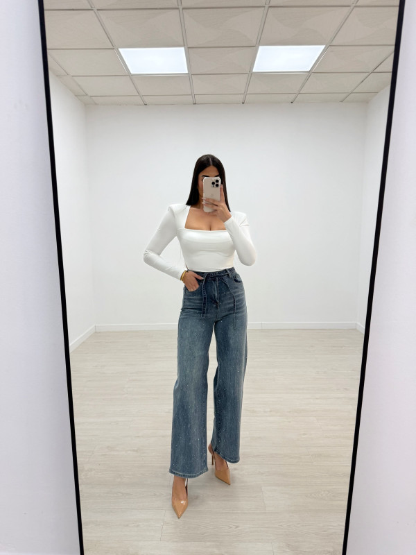 PANTALÓN VAQUEROVWIDE LEG BRILLO-82