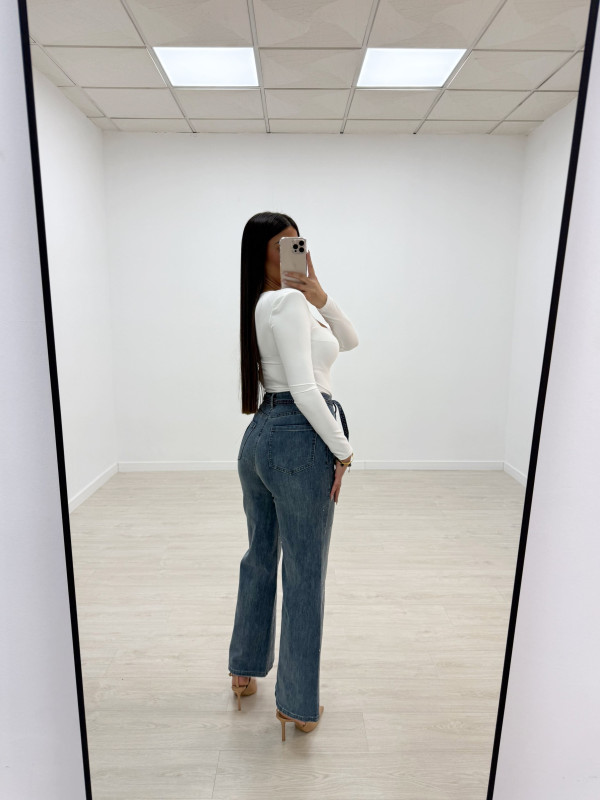 PANTALÓN VAQUEROVWIDE LEG BRILLO-82