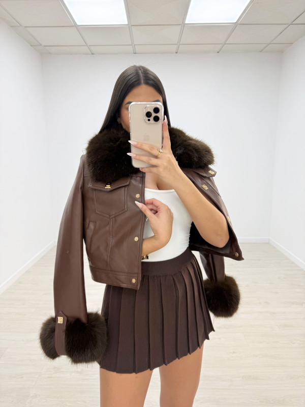 CHAQUETA PIEL + PELO EXCLUSIVA MARRÓN