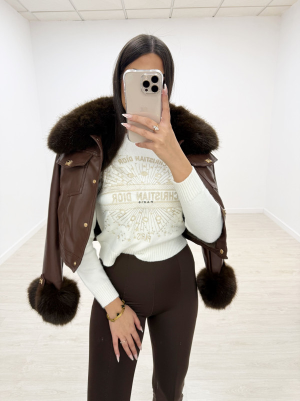 CHAQUETA PIEL + PELO EXCLUSIVA MARRÓN