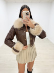 CHAQUETA PIEL + PELO BEIGE EXCLUSIVA CHAQUETA PIEL + PELO BEIGE EXCLUSIVA