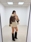 CHAQUETA PIEL + PELO BEIGE EXCLUSIVA CHAQUETA PIEL + PELO BEIGE EXCLUSIVA
