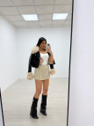 CHAQUETA PIEL + PELO NEGRA EXCLUSIVA CHAQUETA PIEL + PELO NEGRA EXCLUSIVA