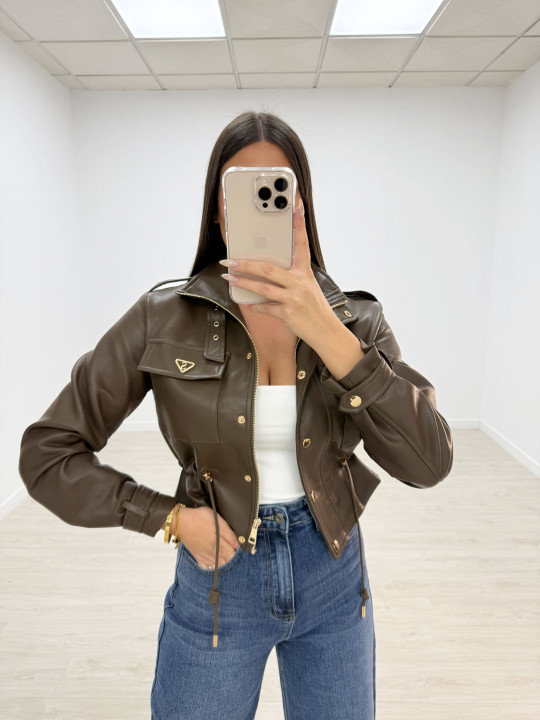 CHAQUETA POLIPIEL MARRÓN EXCLUSIVA CHAQUETA POLIPIEL MARRÓN EXCLUSIVA