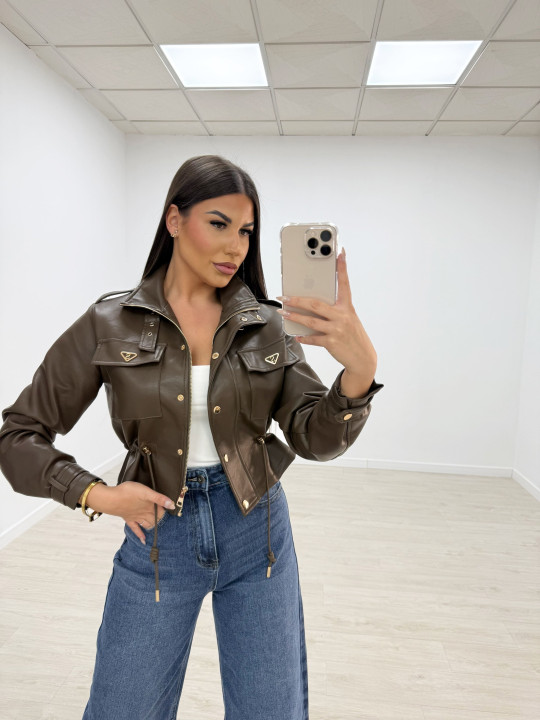 CHAQUETA POLIPIEL MARRÓN EXCLUSIVA CHAQUETA POLIPIEL MARRÓN EXCLUSIVA