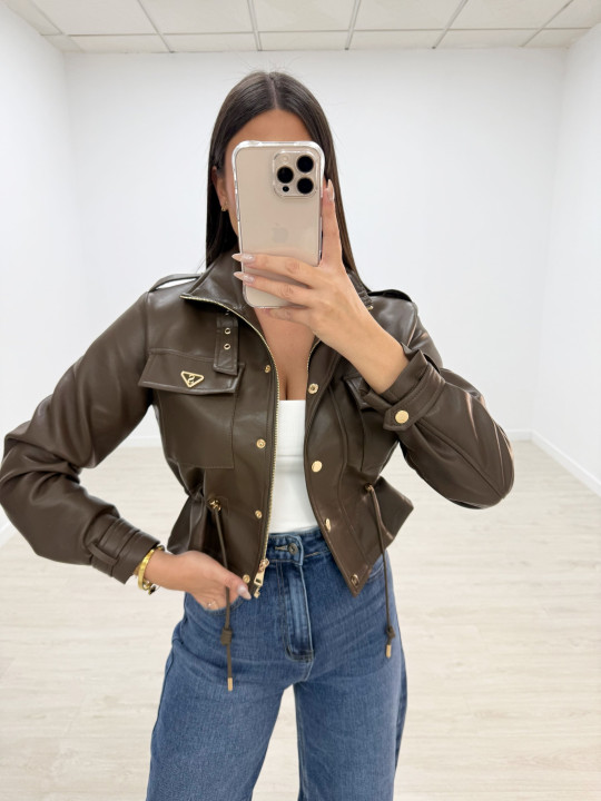 CHAQUETA POLIPIEL MARRÓN EXCLUSIVA CHAQUETA POLIPIEL MARRÓN EXCLUSIVA