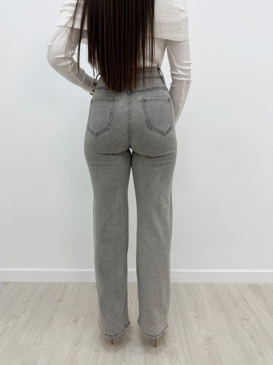 PANTALÓN VAQUERO BRILLO GRIS PANTALÓN VAQUERO BRILLO GRIS