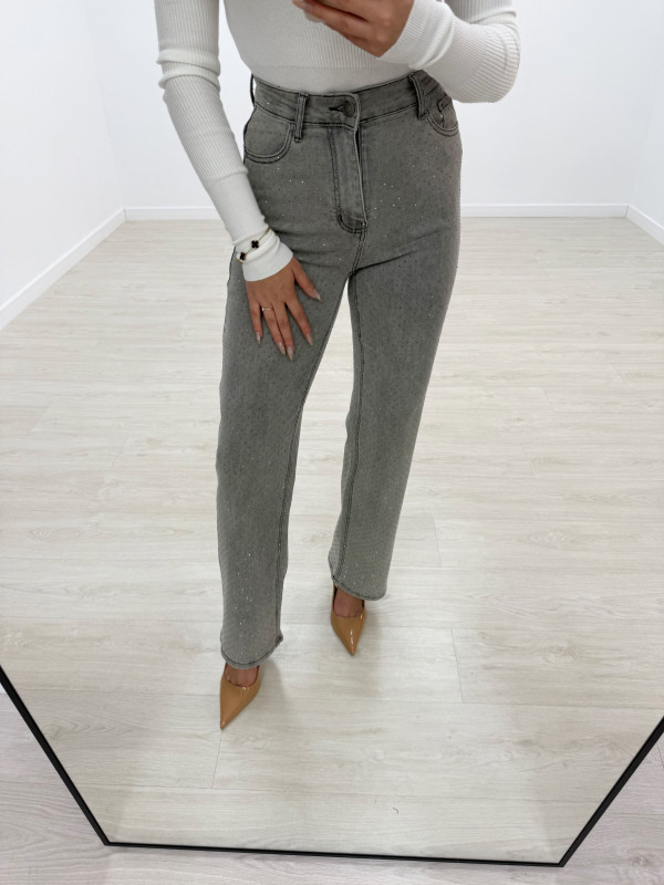 PANTALÓN VAQUERO BRILLO GRIS