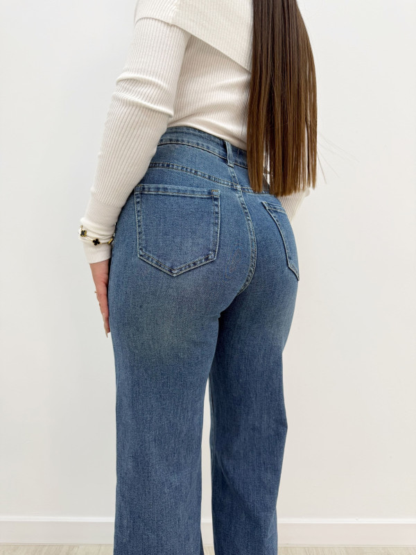 PANTALÓN VAQUERO WIDE LEG REP BERRY