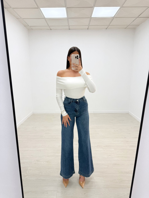 PANTALÓN VAQUERO WIDE LEG REP BERRY