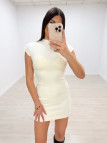 VESTIDO MINI PUNTO CREMA VESTIDO MINI PUNTO CREMA