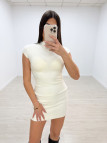 VESTIDO MINI PUNTO CREMA VESTIDO MINI PUNTO CREMA