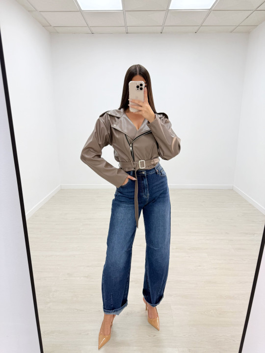 CHAQUETA OVERSIZE POLIPIEL TOUPE CHAQUETA OVERSIZE POLIPIEL TOUPE