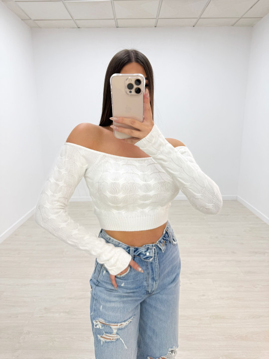 JERSEY TRENZADO BLANCO