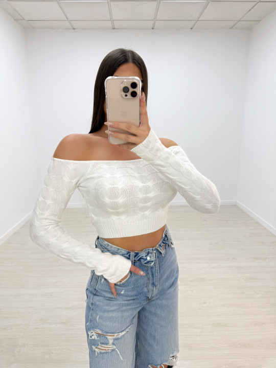 JERSEY TRENZADO BLANCO