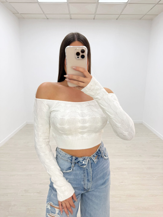 JERSEY TRENZADO BLANCO