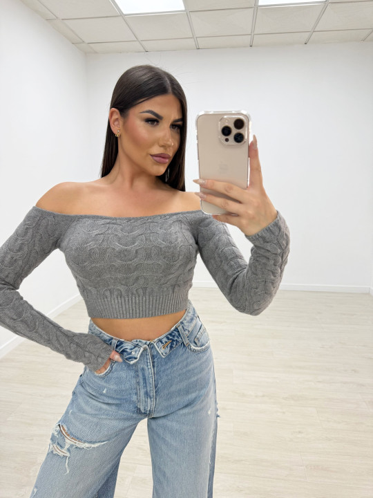 JERSEY TRENZADO GRIS