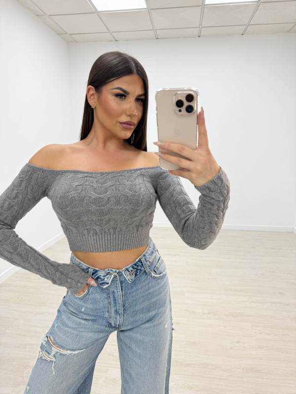 JERSEY TRENZADO GRIS