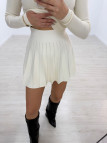 FALDA MINI PUNTO BEIGE FALDA MINI PUNTO BEIGE