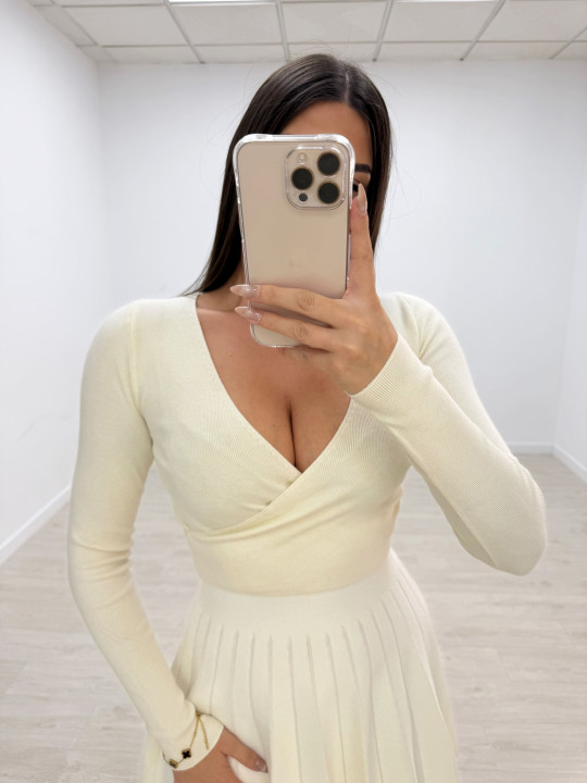 FALDA MINI PUNTO BEIGE FALDA MINI PUNTO BEIGE
