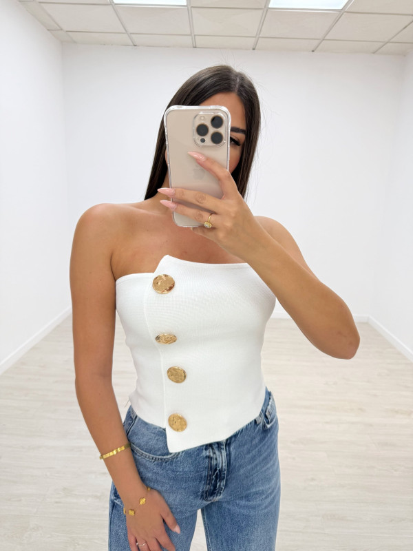 TOP PUNTO PALABRA DE HONOR BLANCO