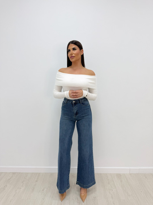 PANTALÓN VAQUERO WIDE LEG RED BERRY