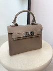 BOLSO MINI KELLY PIEL 100% GRIS PARDO BOLSO MINI KELLY PIEL 100% GRIS PARDO