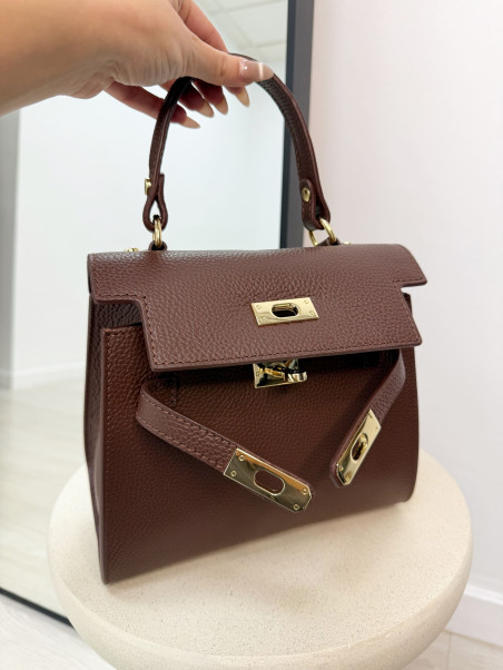 BOLSO MAXI KELLY 100% PIEL MARRÓN