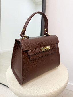 BOLSO MAXI KELLY 100% PIEL MARRÓN