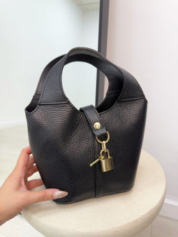 BOLSO HERM PICOTIN 100% PIEL NEGRO