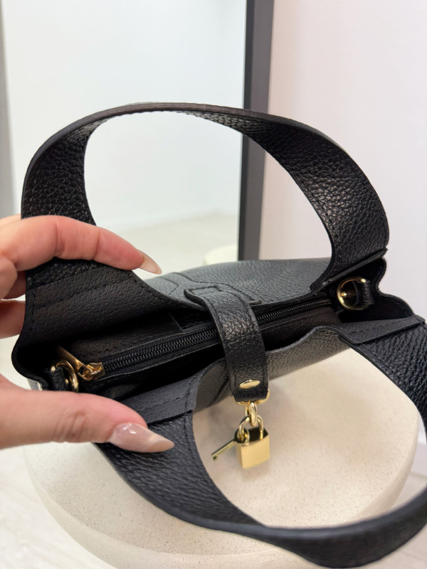 BOLSO HERM PICOTIN 100% PIEL NEGRO BOLSO HERM PICOTIN 100% PIEL NEGRO