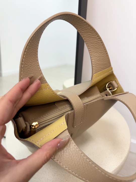 BOLSO HERM PICOTIN BEIGE (PIEL 100%)