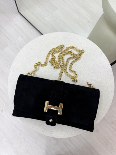 BOLSO CARTERA - H 100% PIEL NEGRO