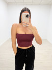 TOP CROP BANDA LICRA BURDEOS