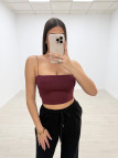 TOP CROP BANDA LICRA BURDEOS