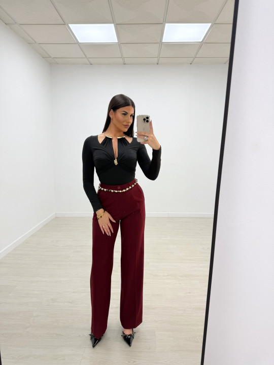 PANTALÓN DE VERTIR BURDEOS