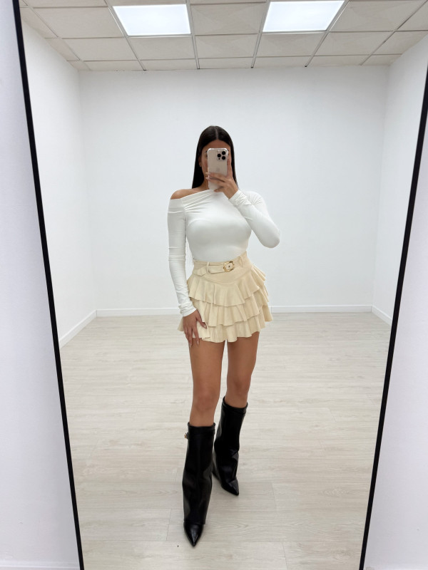 FALDA VOLANTES ANTE BEIGE