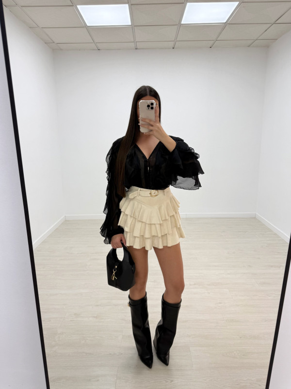 FALDA VOLANTES ANTE BEIGE