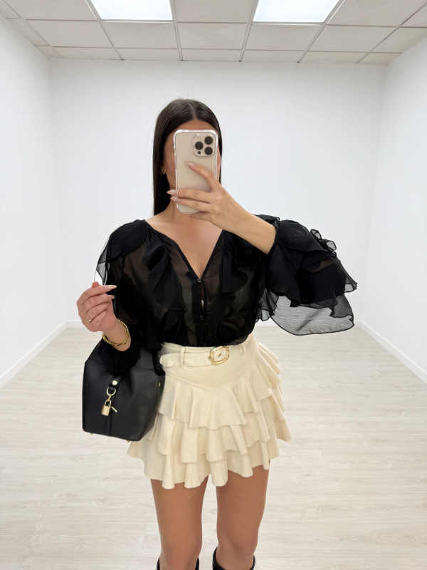 FALDA VOLANTES ANTE BEIGE