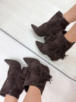 BOTÍN POLAINA FLECOS MARRÓN