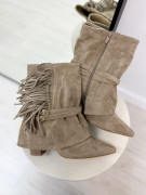 BOTÍN POLAINA FLECOS BEIGE