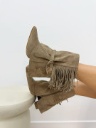 BOTÍN POLAINA FLECOS BEIGE