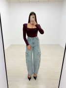 PANTALÓN VAQUERO BALLON CARGO BOLSILLOS